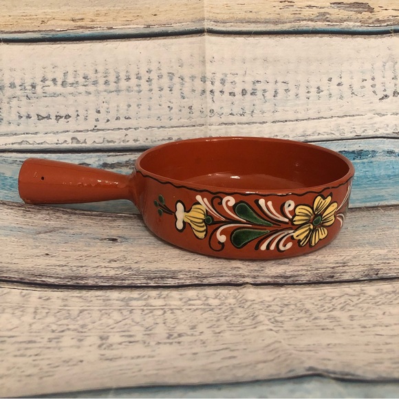 ⚡️⚡️Home Ceramic Bowl Pan with Handle Wall Decor Red Floral Print - Picture 7 of 7